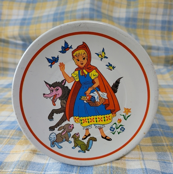 Other - Vtg 70s-80s Red Ridinghood Tea Set Plate Only. Approx 6x6in.